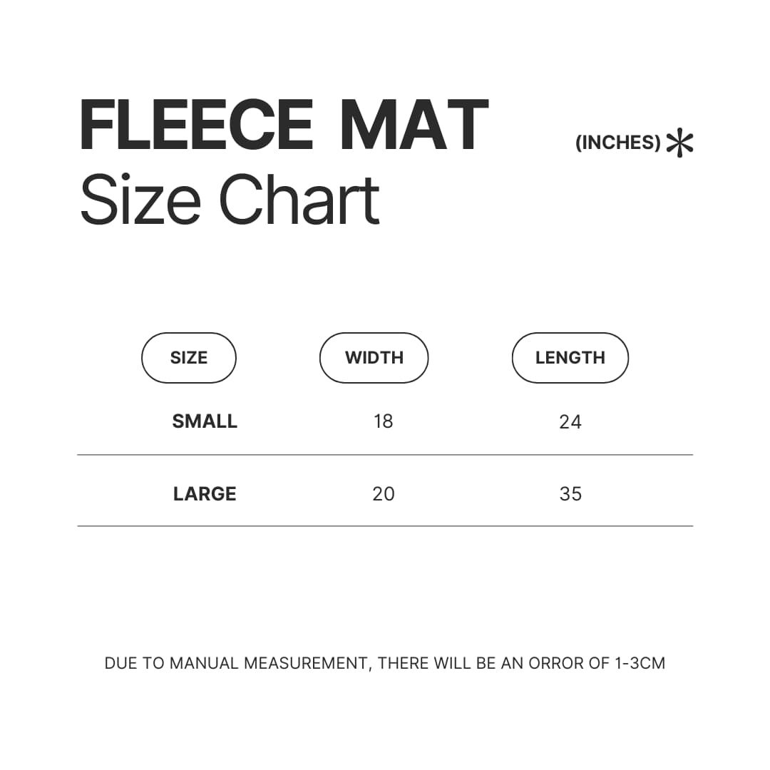 Fleece Mat Size Chart - Dragon Quest Shop