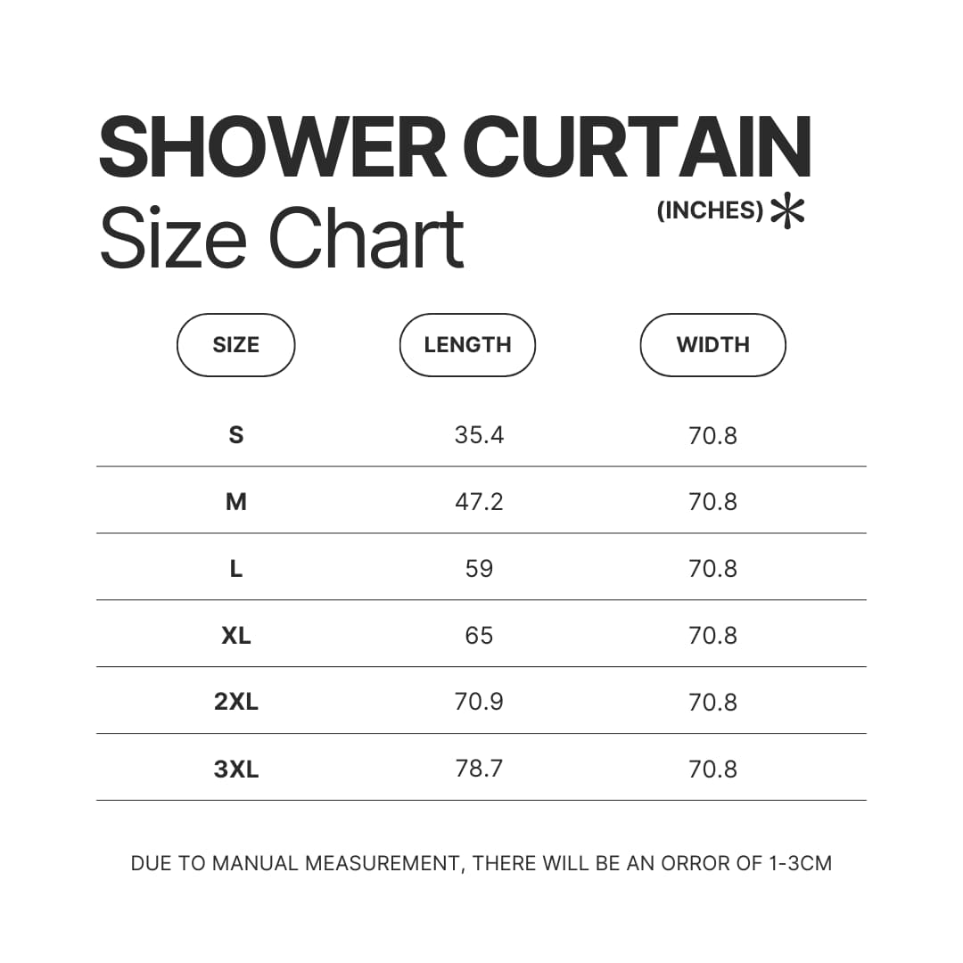 Shower Curtain Size Chart - Dragon Quest Shop