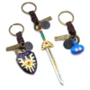 Doragon Kuesuto Leather Keychain Shield Sword of Road Dragon Quest Keyring Keychains for Men Game Accessories 5 - Dragon Quest Shop