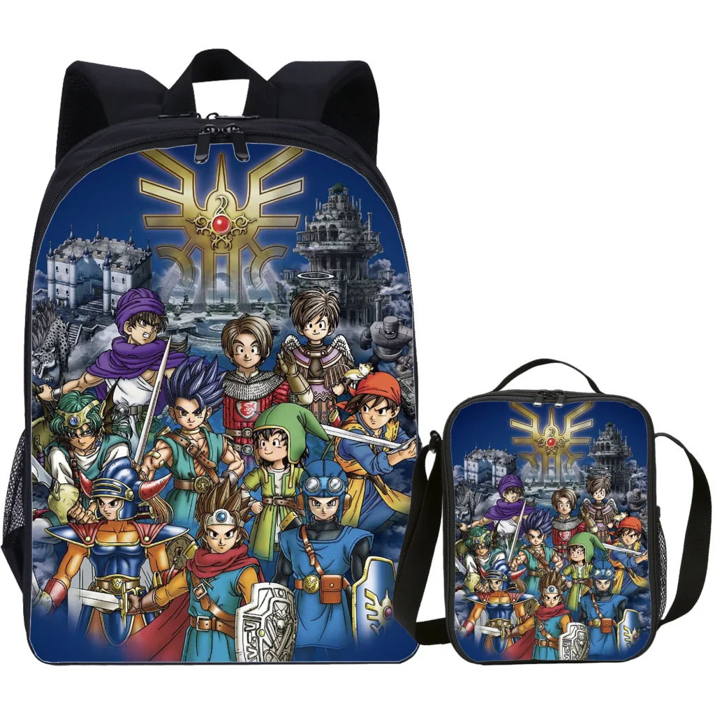 Dragon Quest Poster Backpack Boys Girls School Backpack with Lunch Box Kids Game Cartoon Travel Schoolbags 1 - Dragon Quest Shop