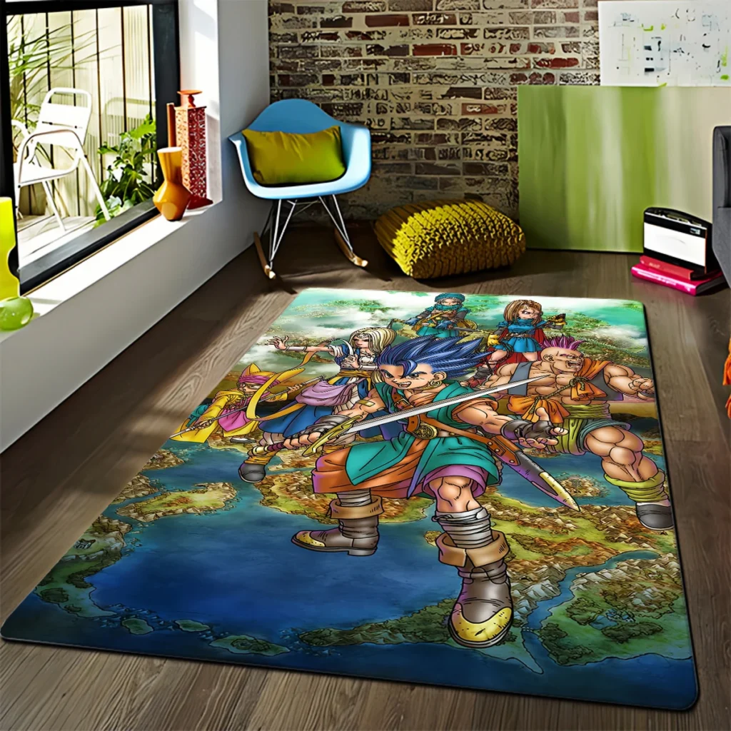 Game Dragon Quest Doragon Kuesuto non slip HD carpet Living room bedroom kitchen bathroom foot mat 10 - Dragon Quest Shop