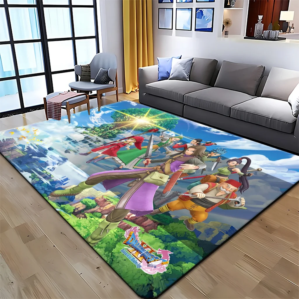 Game Dragon Quest Doragon Kuesuto non slip HD carpet Living room bedroom kitchen bathroom foot mat 12 - Dragon Quest Shop